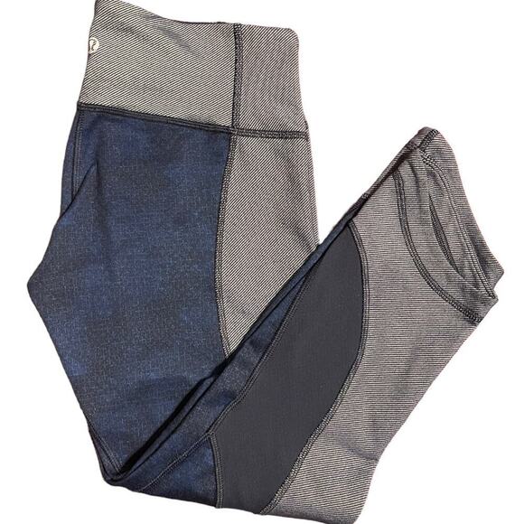 Lululemon Sashiko Stitch Denim Wunder Under Crop Leggings Size 6 - Picture 2 of 10